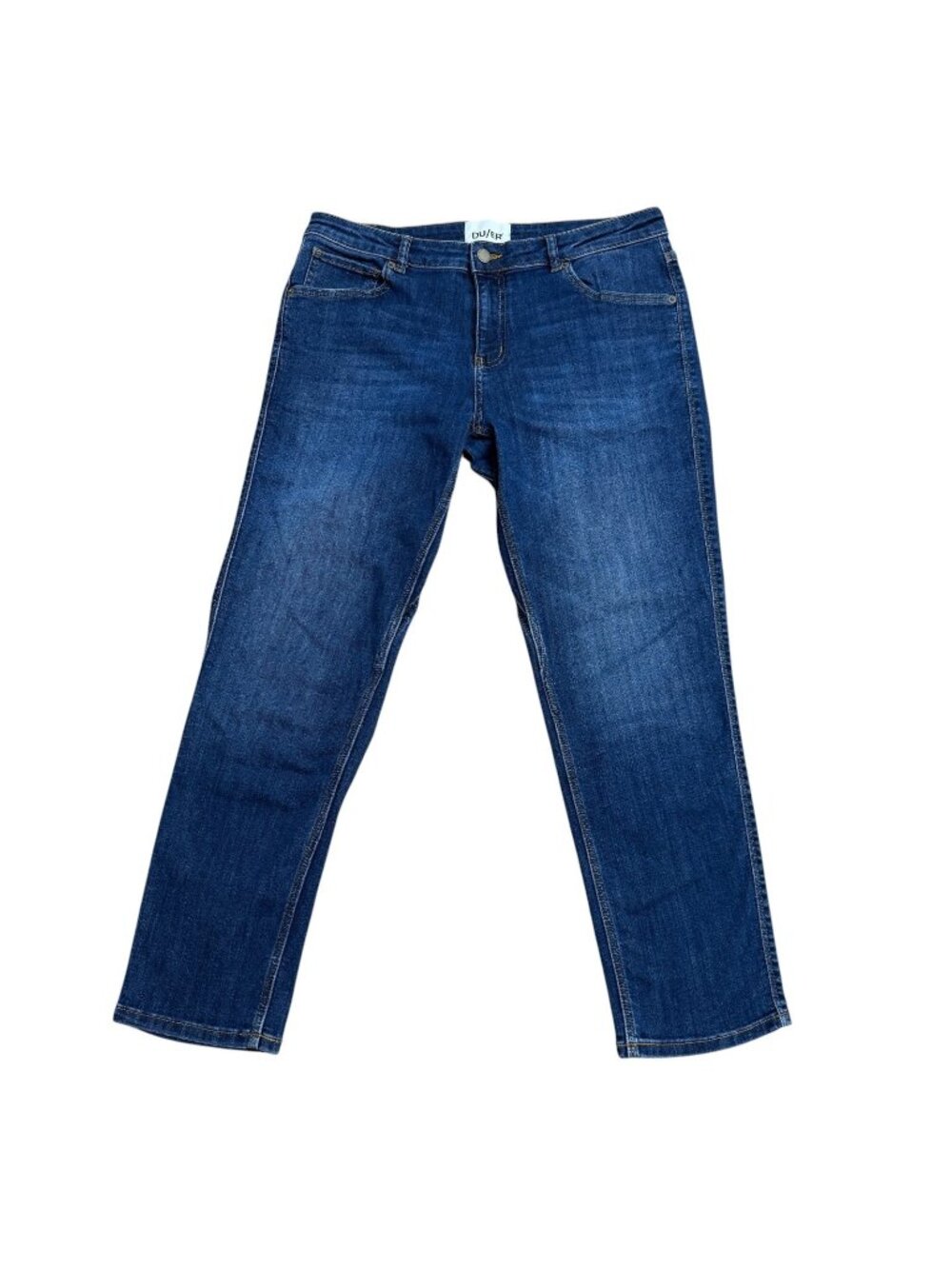 DU/ER DUER PERFORMANCE DENIM GIRLFRIEND JEANS WFLR4012 SIZE 30 X 28 STRETCH BLUE